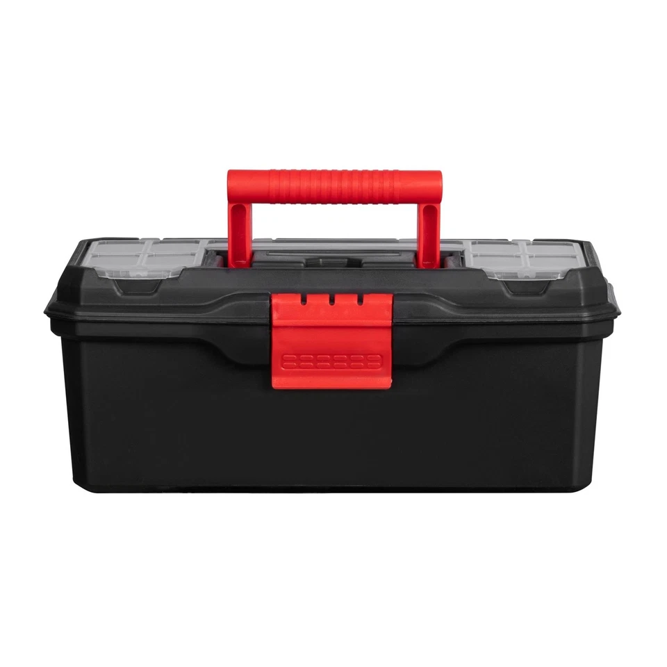 13 Inch Organiser Toolbox Storage Box with Compartments Workshop DIY Tool Case