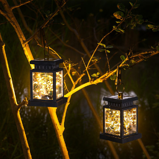 Outdoor Garden Hanging Lantern Solar Lights Waterproof Solar LED Candle Design with Clip for Patio Lawn Balcony Courtyard Pathway Decoration